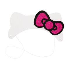 a hello kitty headband with pink glitter on it