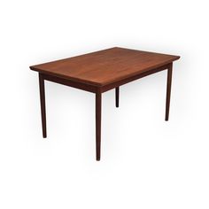 a small wooden table on a white background