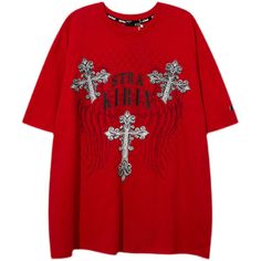 Men’s Oversized Graphic Tee  Fabric: Cotton  Style: Leisure Size: M, L, XL, 2XL Color: Black, Red  Occasion: Outdoor, Daily,  Vacation Red Oversized Short Sleeve T-shirt, Red Oversized Graphic Tee, Oversized Red Graphic Tee, Dark Style, Retro Graphic Tees, White Graphic Tee, Y2k Sweater, Oversized Graphic Tee, Style Hip Hop