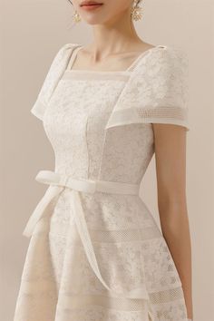 Esme Dress Square Neckline Dress With Sleeves, Luxurious Dress, Luxurious Dresses, Mean Blvd, Lace Midi, Lace Midi Dress