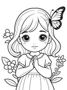 Hello Kitty Printables, Digital Coloring, Easy Doodles Drawings, Coloring Pages For Girls, Bunny Crafts, Flower Coloring Pages, Christmas Coloring Pages, Simple Doodles, Illustration Artists