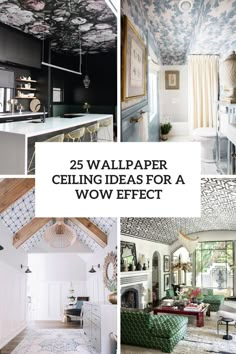 the top 25 wallpaper ceiling ideas for a wow effect