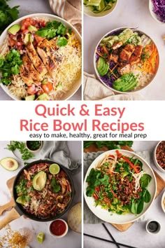 quick and easy rice bowl recipes to make, healthy, great for meal preps