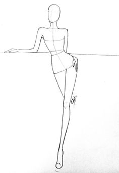 a drawing of a woman standing in the water with her hand on her hip and looking back