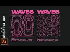 two different types of waves are shown in this graphic art work, with the same type as