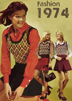 Design Flashback: The Colors of the 70s | Apartment Therapy Moda Z Lat 70., 1974 Fashion, 60s 70s Fashion, Collared Shirts, Seventies Fashion, Sweater Vests, Retro Mode, Poses References, 1970s Fashion