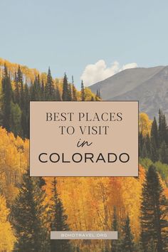 Discover the best places to visit in Colorado with our comprehensive travel guide. From vibrant cities to charming mountain towns, explore top destinations like Denver, Aspen, and Durango for an unforgettable Rocky Mountain adventure. Add these spots to your Colorado bucket list for your next trip! | best places to go in Colorado | where to go in Colorado | best Colorado travel destinations | best places to travel in colorado Places To Go In Colorado, Where To Go In Colorado, Colorado Bucket List, Aspen Resort, Travel Colorado, Autumn Travel