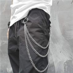 Chains For Pants Easily Match With Your Dress, Leather Pants, Bikini Suit. Make Your Whole Dressing More Chic And Attractive. Silver Pants Chain About 16.9/20.8/24.8 Inch. Free Size Suit For All.The Length Of The Body Chain Can Be Adjusted With The Extended Chain,So You Can Freely Adjust The Length.It Will Be A Perfect Body Chain For You. Jean Chains Can Be Matched With Your Bikini, Jeans, Leather Pants, Dress And So On, Suitable For Taking A Travel, Join A Beach Party, Having Dates Or Other Cas Chain Pants, Goth Pants, Jeans Chain, Pants Chain, Silver Pants, Pant Chains, Punk Looks, Rock Punk, Layered Chains