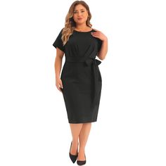 Agnes Orinda is a plus-size brand inspired by the needs of its customers. It can suit you on various occasions, and show your perfect curves through appropriate tailoring, and the comfortable fabric allows you to enjoy a pleasant experience. The shape of the dress is classic and feminine and the fit is slim and easy. The hidden back zipper maintains a clean and sleek look while allowing for effortless dressing and undressing. A classic dress is exquisite and perfect to match with exquisite acces Belt Knots, Knot Tie, Perfect Curves, Plus Size Brands, Bodycon Dresses, Black Bodycon Dress, Bodycon Midi, Classic Dress, Tie Knots