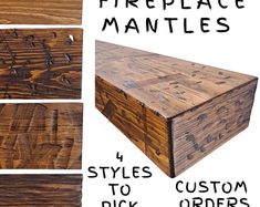 the instructions for how to make a fire place mantel with wood and metal details