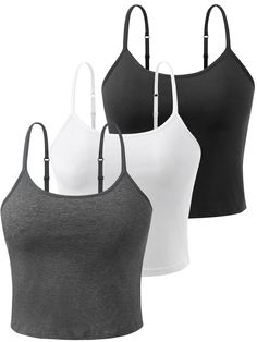 PRICES MAY VARY. ❤MATERIAL:The womens short camisole is made of high-quality cotton and spandex blended fabric,consisting of 95% cotton and 5% spandex.This blended fabric is soft,comfortable,breathable,and durable,able to maintain its shape and structure well. ❤DESIGNED:Our women crop top design with adjustable spaghetti strap and built in bra , so you don't need to wear extra bra.The womens crop top short design can showcase the waistline of women,while having appropriate width and length to ac Crop Top Designs, Short Design, Womens Camisoles, Cotton Crop Top, Spaghetti Strap Tank Top, Neckline Designs, Modern Women, Designer Shorts, Top Design