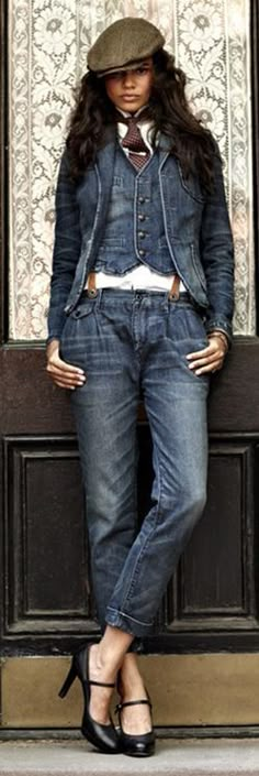 Mode Chanel, Tall Fashion, Denim Outfits, Blazer Outfit, Double Denim, Tall Clothing, Looks Street Style, Tall Jeans