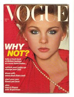 a magazine cover with an image of a woman wearing pearls on the front and side