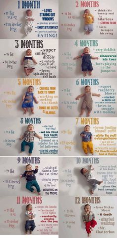 the baby's first steps are shown in this poster