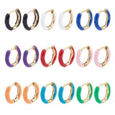 PRICES MAY VARY. 9 Colors Hoop Earring: These huggie hoop earring are come in a set of 9 stunning colors, including black, green, pink, dark orchid, firebrick, deep sky blue, light sky blue, white, and royal blue. You can effortlessly match your earrings to any outfit 18K Gold Plated: Our round hoop earrings are forged from premium 304 stainless steel, ensuring they are not easy to tarnish. The real 18K gold plating adds a touch of luxury while enhancing their longevity. You can trust these earr Deep Sky Blue, Dark Orchid, Light Sky Blue, Earrings Colorful, Hoop Earring Sets, Steel Earrings, Leverback Earrings, Huggie Earrings, Huggie Hoop Earrings