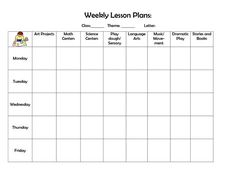 the weekly lesson plan is shown in this printable version, which includes several activities to teach