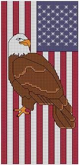 the american flag with an eagle on it is depicted in this cross - stitch pattern