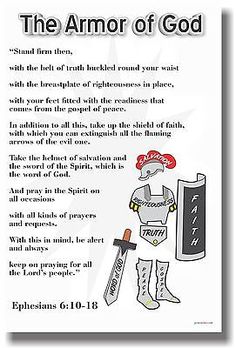 The Armor of God - NEW Religion Poster  | eBay Armor Of God Lesson, Prayer Boards, Womens Bible, Biblical Scriptures, Praying In The Spirit, Family Scripture, Belt Of Truth, Kids Sunday School Lessons, The Armor Of God