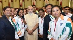 Narendra Modi meets Rio Olympics-bound athletes, wishes them luck (See Pics) Rio Olympics 2016, Rio Olympics, The Olympics, News India