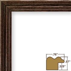 a wooden frame with measurements for a dog's head in the bottom right corner