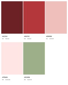 the color palette is red, green and pink