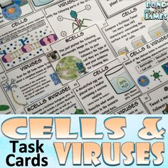 cells and tissues task cards with text