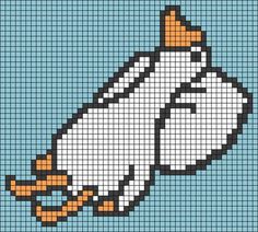 a cross stitch pattern with an image of a penguin