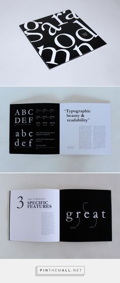 three different types of black and white brochures with the words great written on them