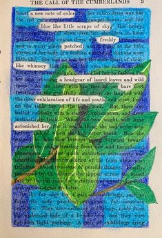 a book page with an image of a green leaf and the words, the call of the cumberians