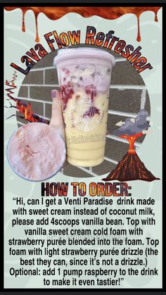 an advertisement with instructions for how to make a frozen drink in the form of a cup