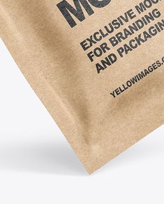 a brown paper bag with black lettering on the front and bottom that says yellowimages