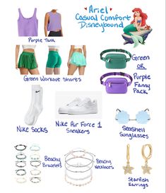 an image of various items that include shoes, bracelets and other things to wear