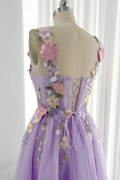 Midi Homecoming Dresses, Prom Dresses Lavender, Lavender Prom, Midi Prom Dress, Lavender Prom Dresses, Rapunzel Dress, Lavender Dresses, Embroidery Floral, Prom Outfits