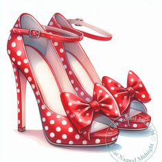 Red High Heels With Reinforced Heel, High Heel Illustration, High Heel Clipart, High Heel Painting, Red Wedding Shoes With 4-inch Heel, Valentines Illustration, Bestie Tattoo, Shoe Image, Shoes Illustration