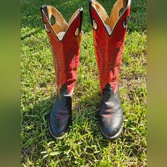 Mens Size 9d Texas Buckaroo Tall Cowboy Boots Tall Cowboy Boots, Cowboy Boots, Black Red, Men's Shoes, Cowboy, Shoe Boots, Black And Red, Texas, Man Shop