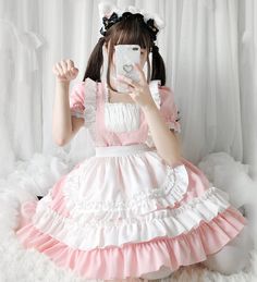 Fashion Lolita Cosplay Dress Set PN3816 ●Material: POLYESTER FIBERS ●Size: M: Bust:86 cm,Length:74 cm. L: Bust:90 cm,Length:76 cm. (Please allow 1-3cm differs due to manual measurement.As different computers display colors differently,the color of the actual may vary slightly from the above images.Thanks for your understanding.) ●About Shipping: We attach great importance to the orders of each customer and parcel delivery. 1.Processing time: 2-3 business days. 2.Shipping time: 10-15 business days to US, please allow 3-4 weeks shipping to other country.(Shipping times can be affected by variable customs clearance times or public holidays.) Cat Maid Outfit, Soft Girl Dress, Maid Cafe, Maid Uniform, Fluffy Skirt, 27 Dresses, Gown Photos, Maid Outfit, Cat Dresses