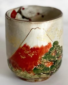 Yunomi Kyo Kiyomizu yaki ware Japanese tea cup japan Mt.Fuji Red | eBay Japanese Tea Cups, Kiyomizu Dera, Japan Kyoto, Mt Fuji, Ceramics Pottery Art, Japanese Pottery, Japanese Ceramics, Japanese Tea, Tea Bowls