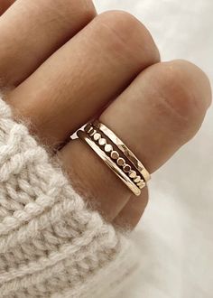 Basic Stacking Ring Set Thick Stacking Ring, Stacking Ring Set, Handcrafted Necklace, Jewelry Inspo, Stacking Ring, Pretty Jewellery, Stacking Rings, Cute Jewelry, Ring Set