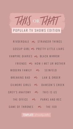 the title for this or that popular tv shows