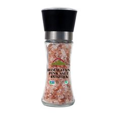 himalayan pink salt in a glass jar