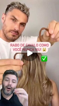 Tiago Guarnieri | O Cabeleireiro Das Dicas! on Instagram: "🙀Você já tinha visto esse jeito de fazer rabo de cavalo e coque? Sim ou Não?🤩

✅Esse vídeo traz 3 penteados fáceis para o dia a dia e com poucos toques você deixa ele com qualidade profissional!💆🏼‍♀️

Se você quer aprender mais Penteados como esse Comenta CURSO que eu vou te enviar um conteúdo top! ❤️🚀

📍Marque a amiga que gosta de uns penteados fáceis para o dia a dia.🤗

Se gostou, Me siga para mais conteúdos sobre o universo dos cabelos. 🥰❤️
Até a próxima 👋🏼

#dicasdecabelo #dicasdepenteados #dicasdebeleza #tgguarnieri" Ashley Argota, Up Hairdos, Great Hair, Hair Updos, Wig Hairstyles, Wigs