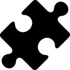 a black and white puzzle piece on a white background