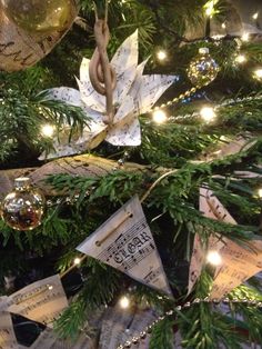 a decorated christmas tree with ornaments and lights