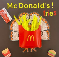 a turkey made out of mcdonald's fries