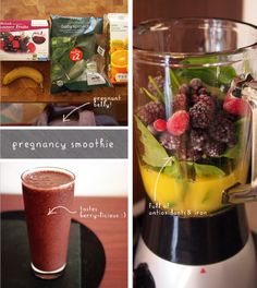 the ingredients for a smoothie in a blender