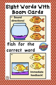 sight words with boom cards fish for the correct word