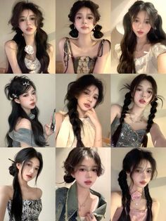 Xiaohongshu hairstyles on douyin girl Elegant Hairstyles For Wavy Hair, Cute Hairstyles No Bangs, Unpopular Hairstyles, Hairstyles For Bangs Growing Out, Pisces Hairstyle, Hairstyles Cottagecore, Cute Hair Styles Long Hair, Korean Haircuts, Korean Hairstyles