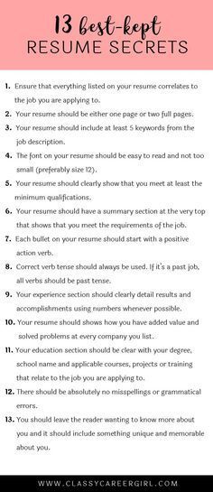 the 13 best - kept resume secrets