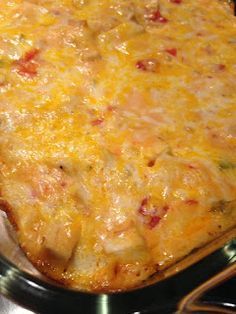 a casserole dish sitting on top of a stove