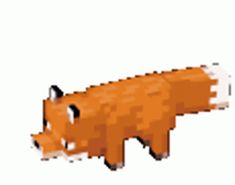 an orange and white pixelated animal is shown